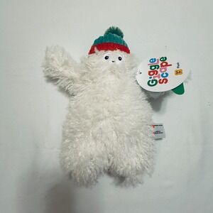 Giggle Scape‎ Yeti Plush Toy Kids 9" White New Christmas Winter Hat NWT